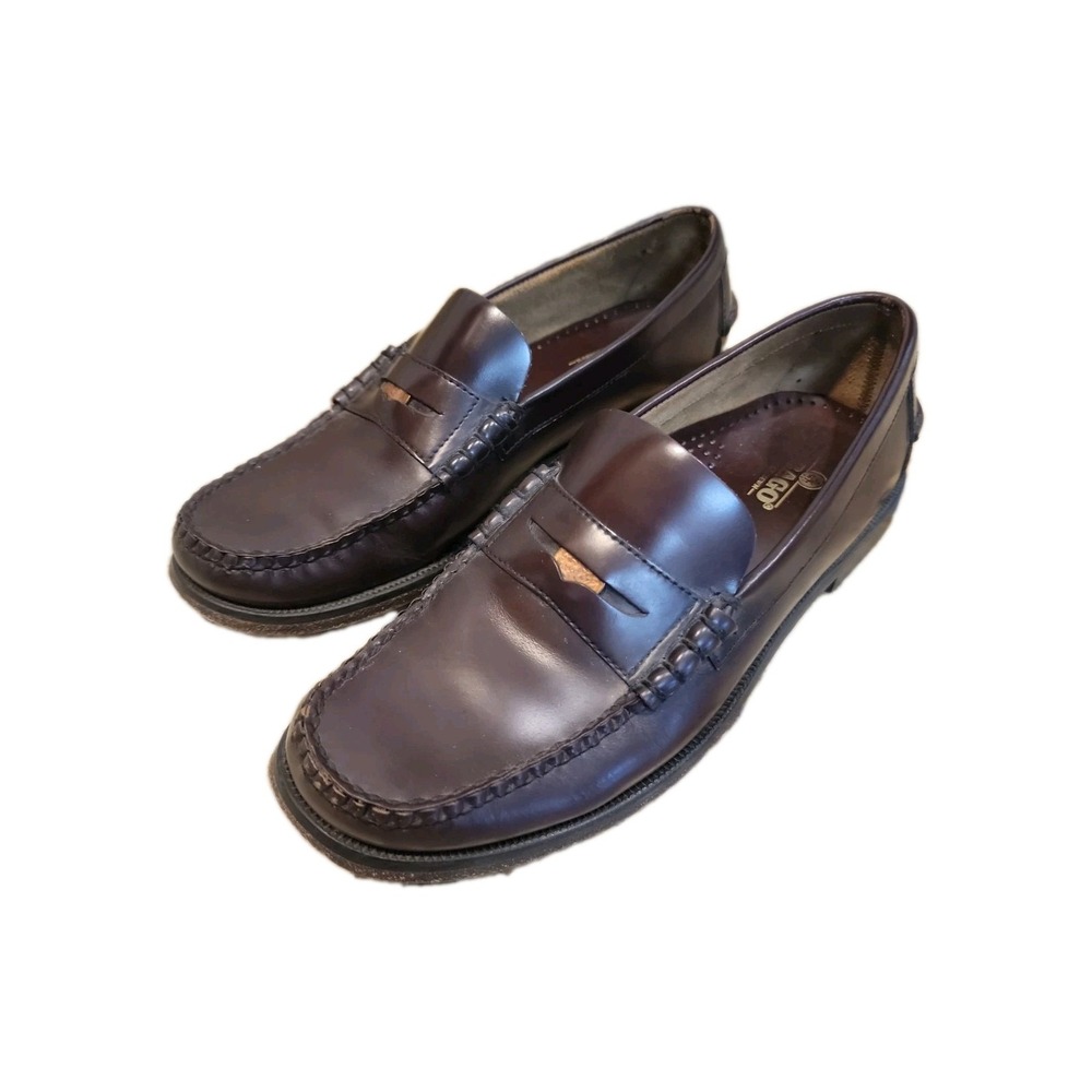 Sebago Classic Penny Loafers Burgundy Leather Handsewn Men's Size 9M